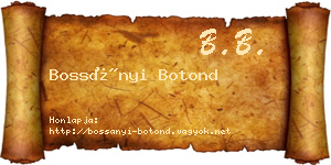 Bossányi Botond névjegykártya