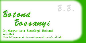 botond bossanyi business card